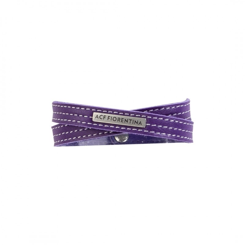 BRACCIALE DOPPIO FIORENTINA VIOLA CON PIASTRINA GIEMME - 1