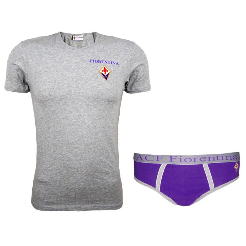 COMPLETO INTIMO GRIGIO CON SLIP FIORENTINA AMISTAD - 1