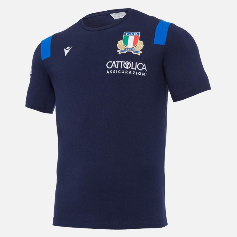 T-SHIRT COTONE RUGBY FIR ITALIA MACRON - 1