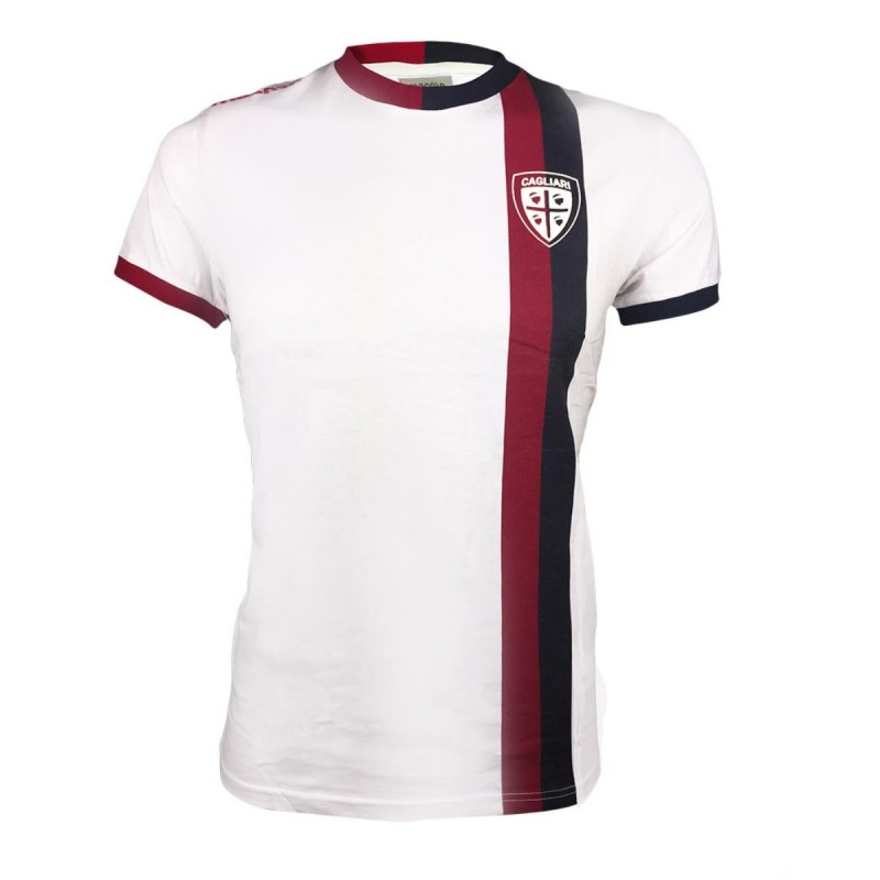 CAGLIARI WHITE COTTON T-SHIRT MACRON - 1