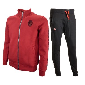 tuta felpata ac milan rosso/nera full zip MIGLIARDI - 1