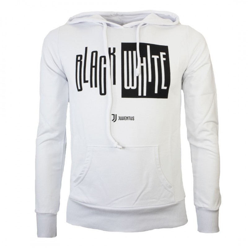 FELPA JUVENTUS DONNA CON CAPPUCCIO BLACK AND WHITE