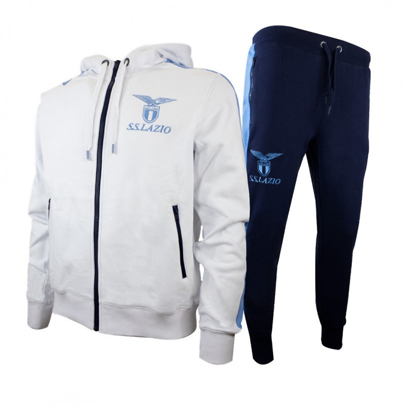 Survetement Macron SS Lazio – Sweat à Capuche Avec Poches, Coton Homme, Ligne Fan (NEUF)