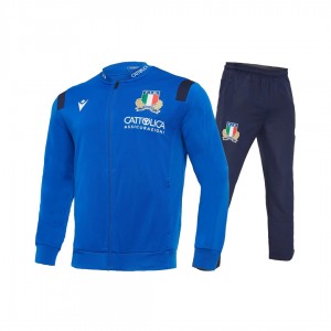 BLUE RUGBY ITALY FULL ZIP SWEATSHIRT MACRON - 1