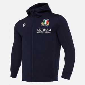 FELPA CON CAPPUCCIO RUGBY FIR ITALIA MACRON - 1