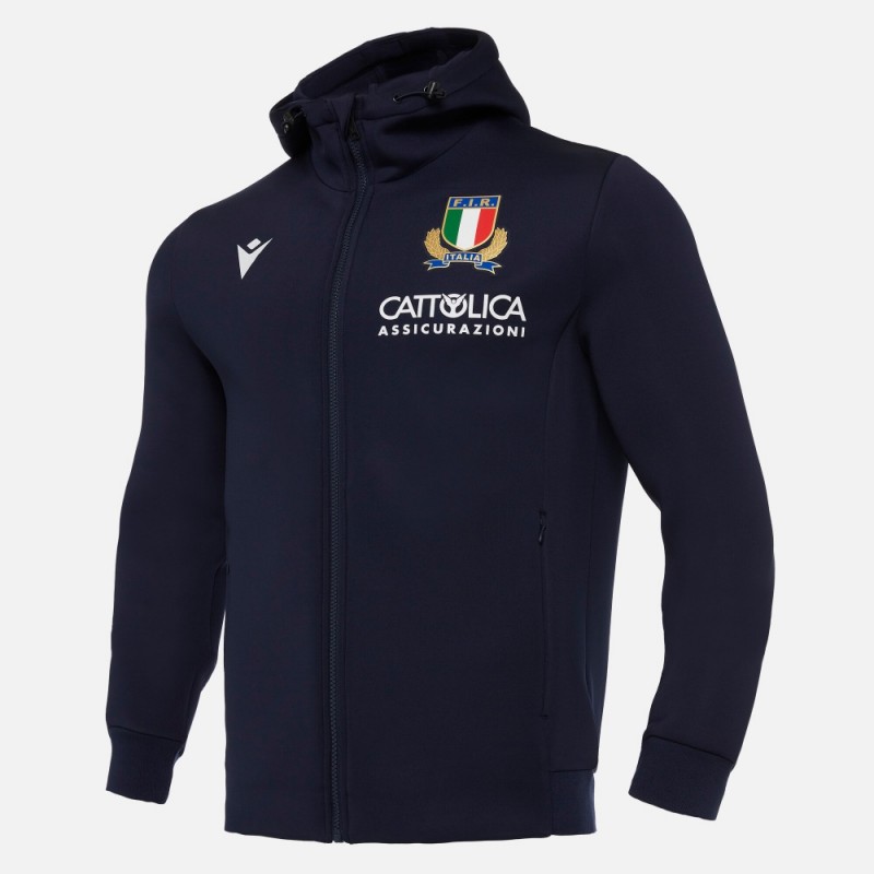 FELPA CON CAPPUCCIO RUGBY FIR ITALIA MACRON - 1