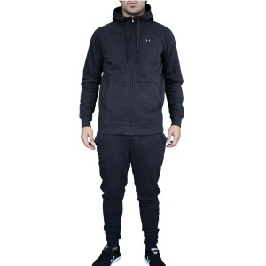 tuta felpata full zip con cappuccio under armour nera UNDER ARMOUR - 1