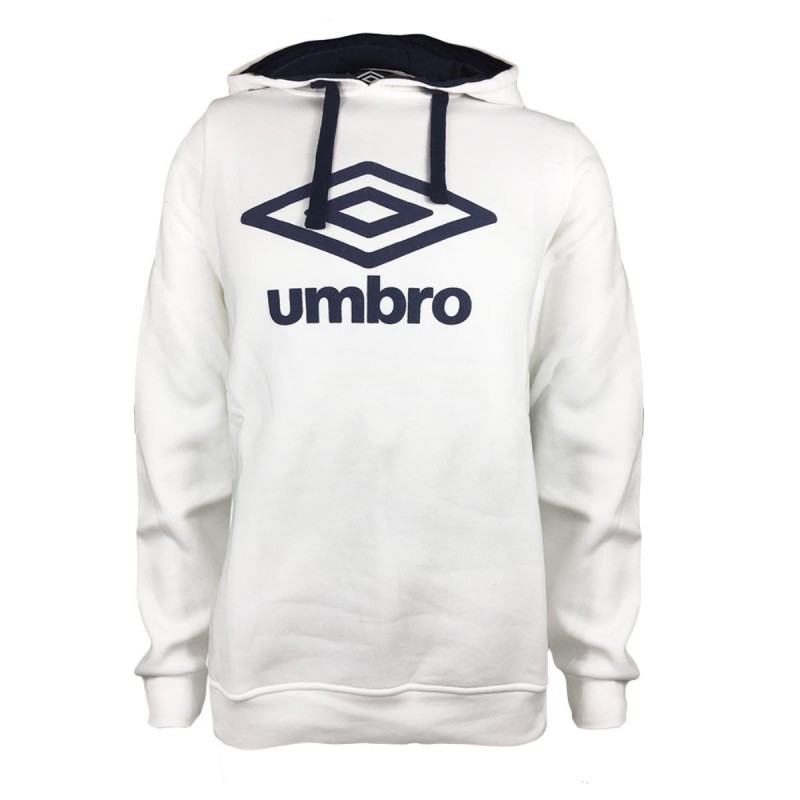 felpa bambino umbro con cappuccio bianca