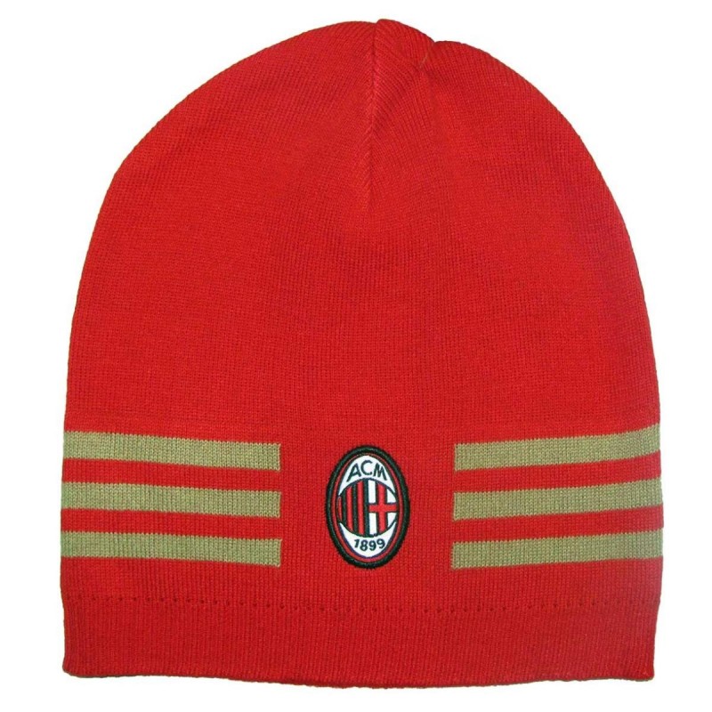 RED WOOL HAT STRIPED AC MILAN ADIDAS - 1