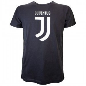 Juventus T-Shirt Nera con Logo Manica corta 100% Cotone 