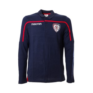 polo manica lunga calcio cagliari navy/rosso MACRON - 1