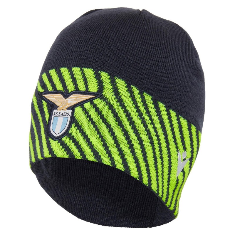 SS LAZIO CUFFIA LANA NERA/FLUO 2020/2021 MACRON - 1