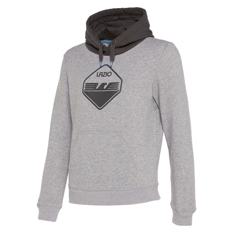 SS LAZIO FELPA CON CAPPUCCIO GRIGIA BAMBINO 2019/2020 MACRON - 1