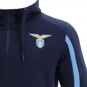 TUTA FELPATA CON CAPPUCCIO SS LAZIO BLU 2021/2022 BAMBINO MACRON - 3