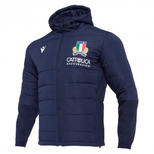 BLUE RUGBY ITALY FULL ZIP SWEATSHIRT MACRON - 1