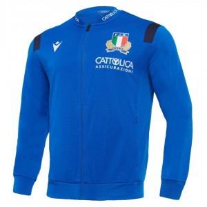 BLUE RUGBY ITALY FULL ZIP SWEATSHIRT MACRON - 1