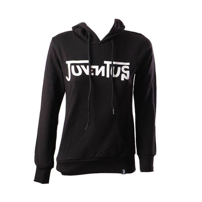 FELPA DONNA JUVENTUS BLACK CON CAPPUCCIO