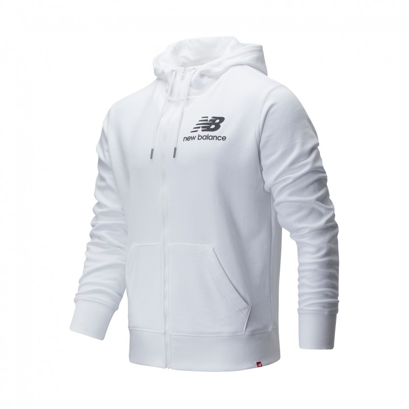 felpa full zip con cappuccio bianca new balance NEW BALANCE - 1